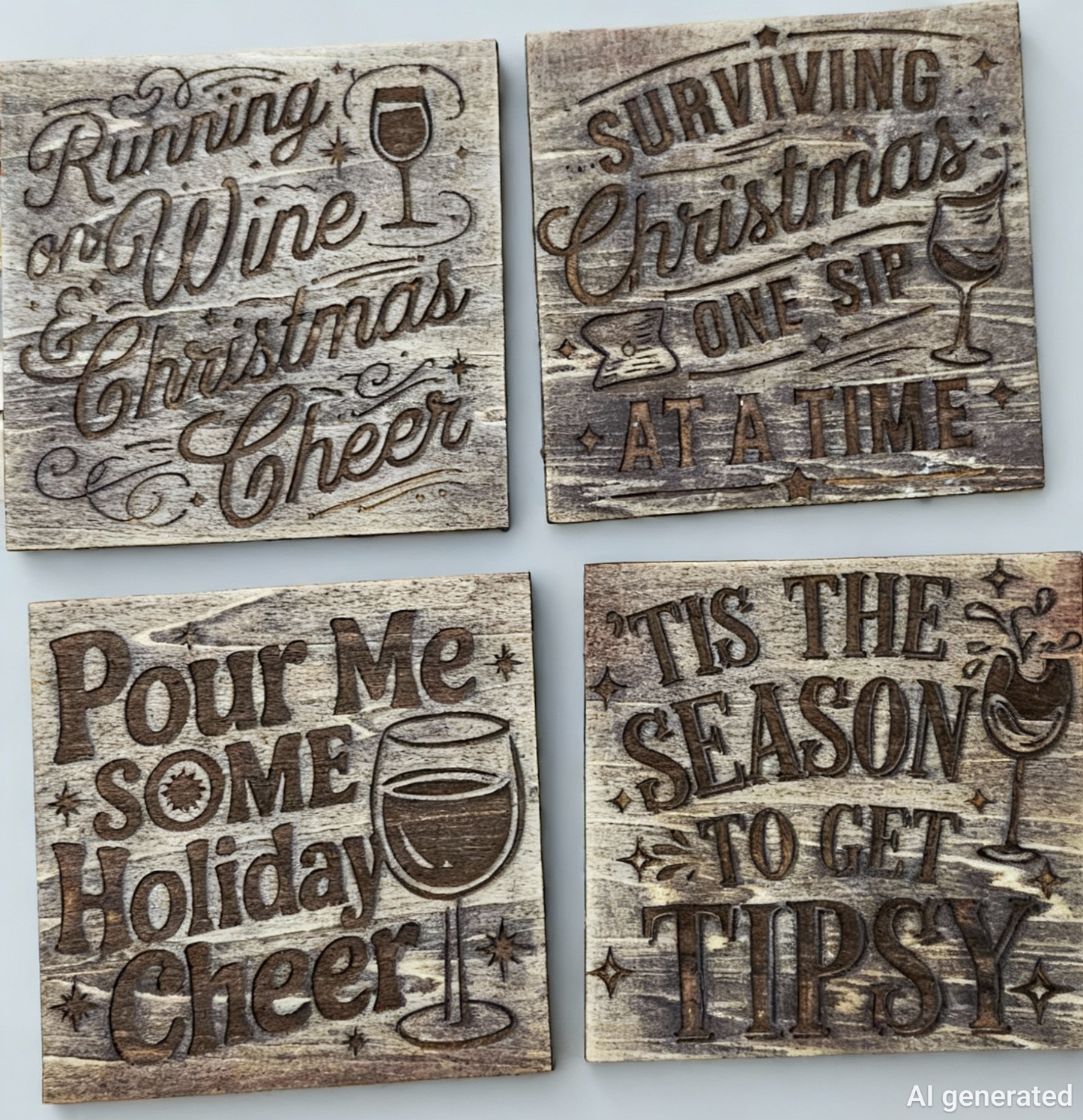Christmas Wine Coasters