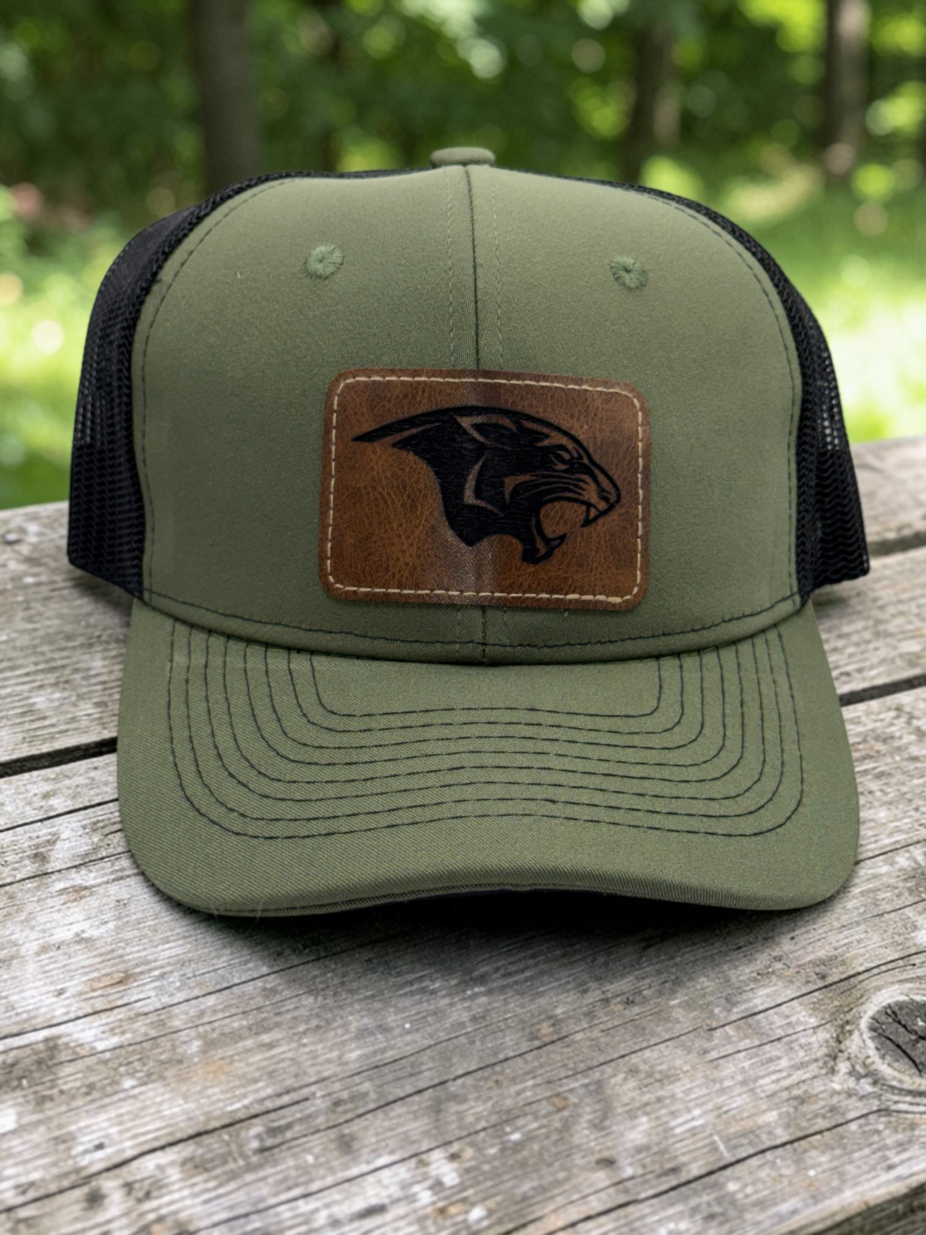 Oak Grove Panthers Trucker Hat- Army Green