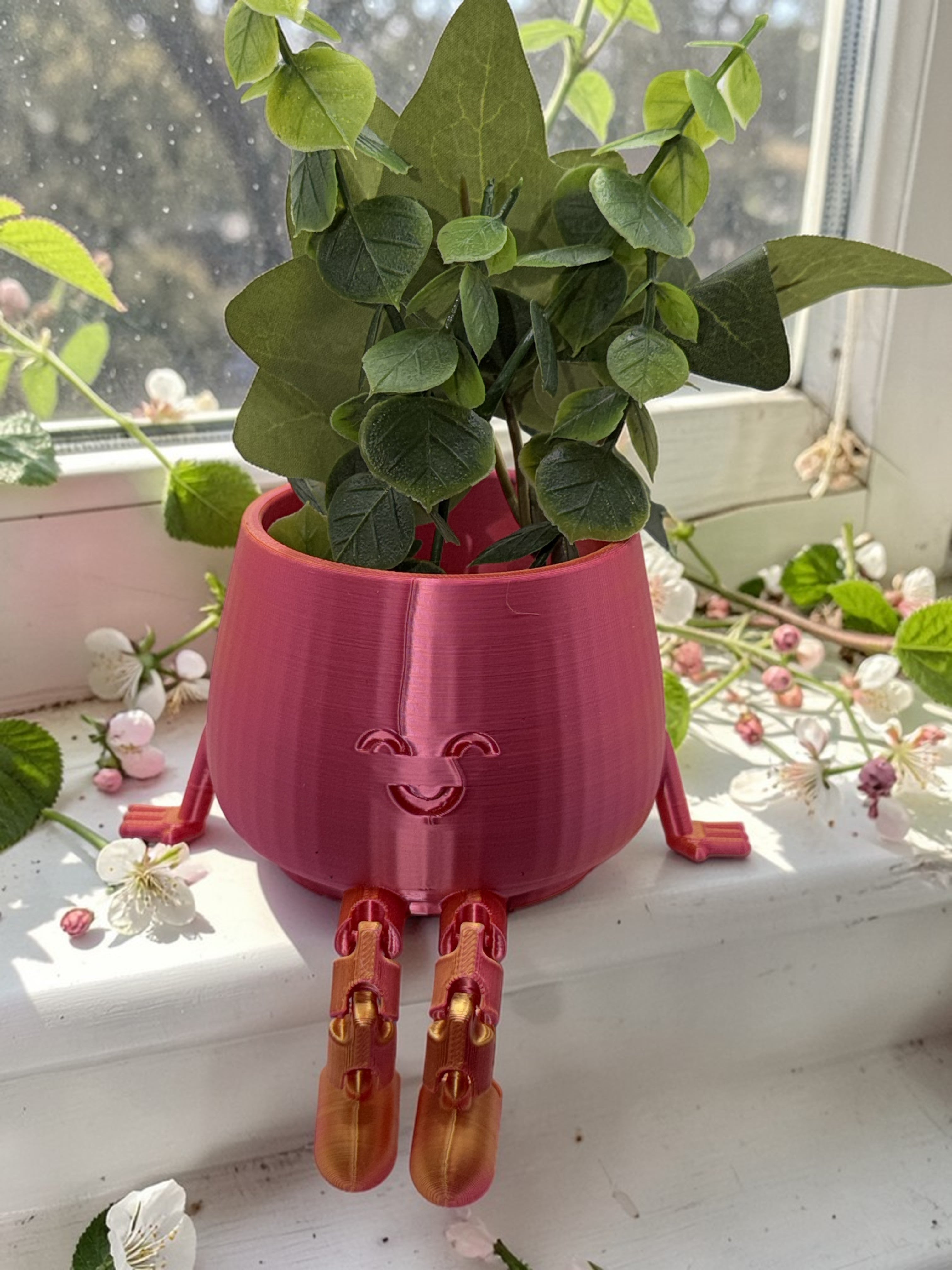 Holographic Succulent Pot- Peachy