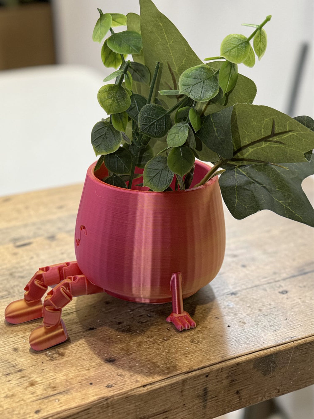 Holographic Succulent Pot- Peachy